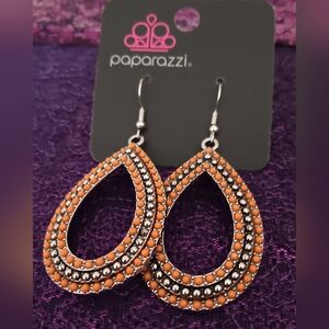 Paparazzi Orange Teardrop Earrings